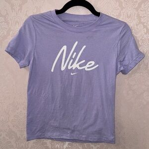 Nike Girls Lavender Tee with White Logo